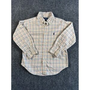 Ralph Lauren Kids 4T Plaid Button Down Shirt Long Sleeve Polo Pony Logo